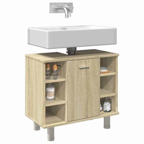 Badkamerkast 60x32x53,5 cm spaanplaat sonoma eikenkleurig 1