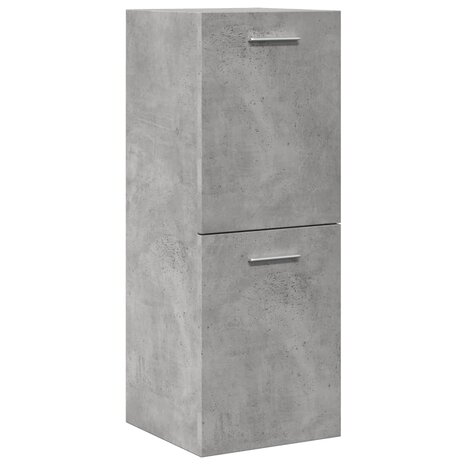 Badkamerwandkast 30x30x80 cm bewerkt hout betongrijs 1