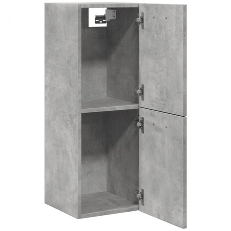 Badkamerwandkast 30x30x80 cm bewerkt hout betongrijs 5