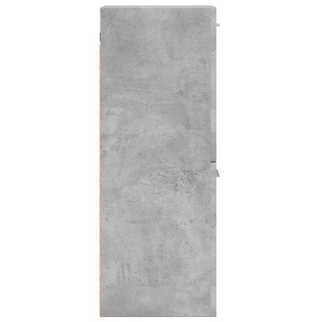 Badkamerwandkast 30x30x80 cm bewerkt hout betongrijs 6