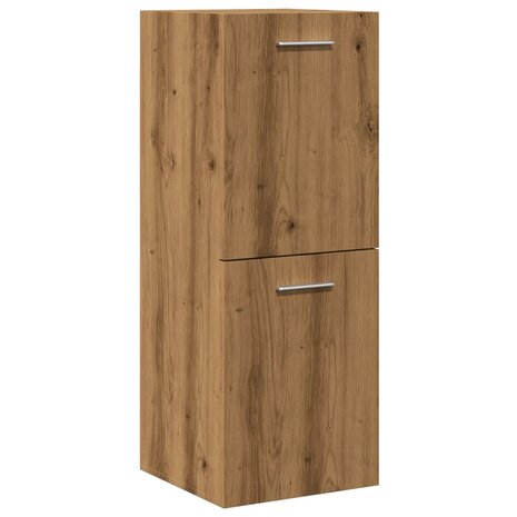 Badkamerwandkast 30x30x80 cm bewerkt hout artisanaal eikenkleur 1