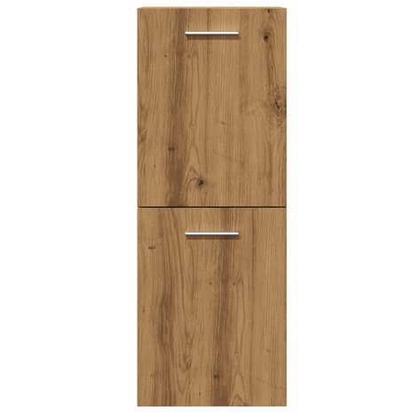 Badkamerwandkast 30x30x80 cm bewerkt hout artisanaal eikenkleur 4