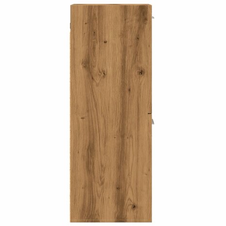 Badkamerwandkast 30x30x80 cm bewerkt hout artisanaal eikenkleur 6