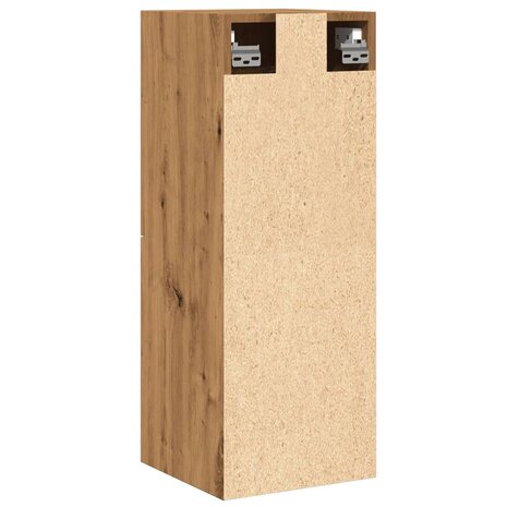 Badkamerwandkast 30x30x80 cm bewerkt hout artisanaal eikenkleur 7