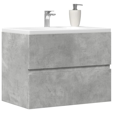 Badkamerkast 60x38,5x45 cm bewerkt hout betongrijs 1