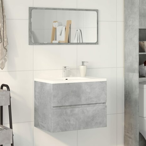 Badkamerkast 60x38,5x45 cm bewerkt hout betongrijs 3