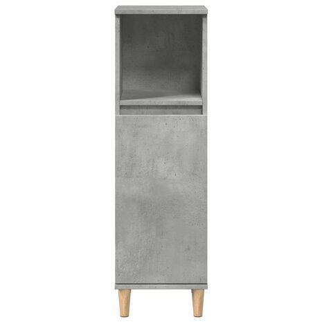 Badkamerkast 30x30x100 cm bewerkt hout betongrijs 4