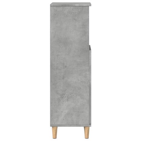Badkamerkast 30x30x100 cm bewerkt hout betongrijs 6