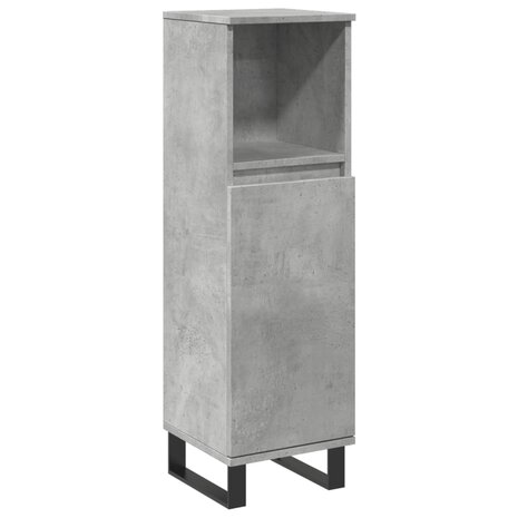 Badkamerkast 30x30x100 cm bewerkt hout betongrijs 3