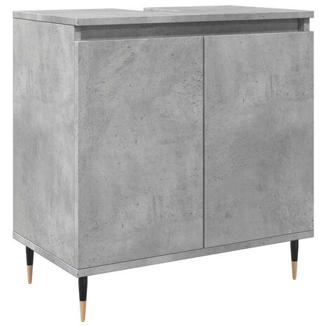 Badkamerkast 58x33x60 cm bewerkt hout betongrijs 2