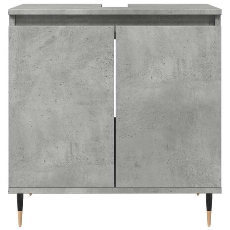 Badkamerkast 58x33x60 cm bewerkt hout betongrijs 4