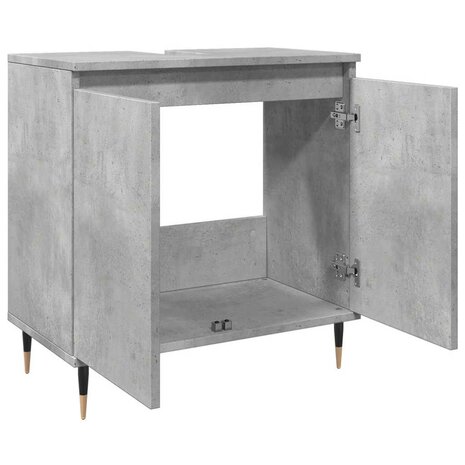 Badkamerkast 58x33x60 cm bewerkt hout betongrijs 8