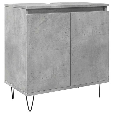 Badkamerkast 58x33x60 cm bewerkt hout betongrijs 2