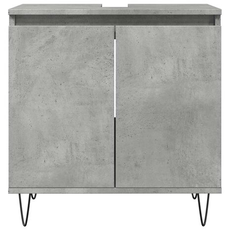 Badkamerkast 58x33x60 cm bewerkt hout betongrijs 4