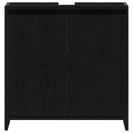 Badkamerkast 60x33x60 cm spaanplaat zwart eikenkleurig 6