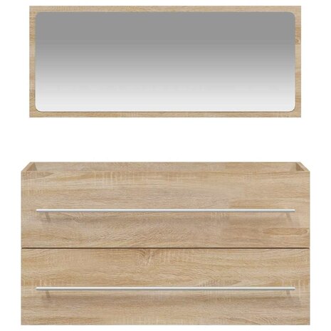Badkamerkast met spiegel bewerkt hout sonoma eikenkleurig 5