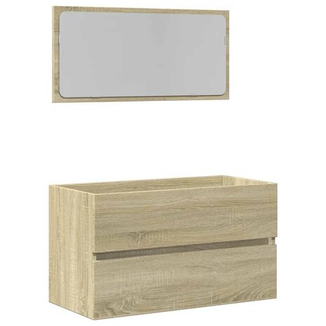 Badkamerkast met spiegel 80x38,5x45 cm sonoma eikenkleurig 2