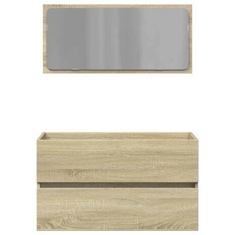 Badkamerkast met spiegel 80x38,5x45 cm sonoma eikenkleurig 4