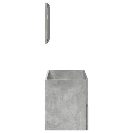 Badkamerkast met spiegel bewerkt hout betongrijs 5
