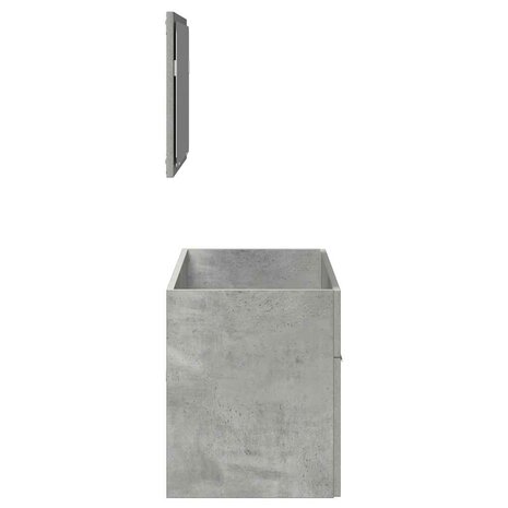 Badkamerkast met spiegel bewerkt hout betongrijs 5