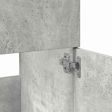 Badkamerkast met spiegel bewerkt hout betongrijs 8