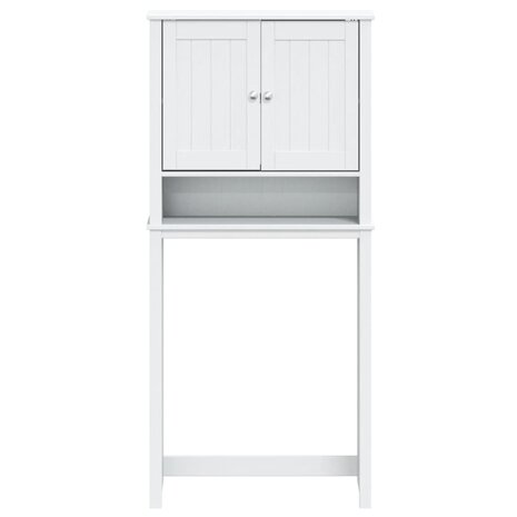 Wasmachinekast BERG 76x27x164,5 cm massief hout wit 3