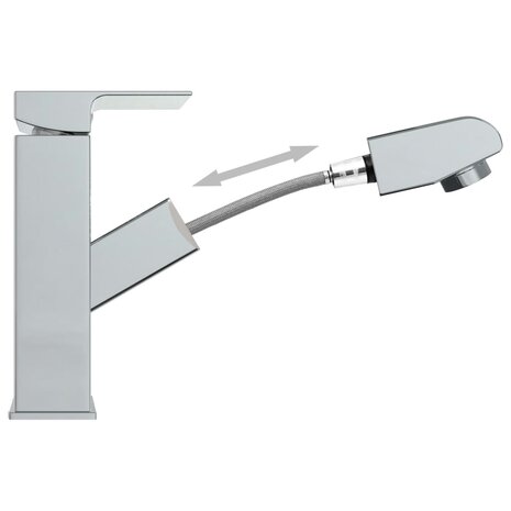 Wastafelkraan met uittrekfunctie 157x172 mm verchroomd  5