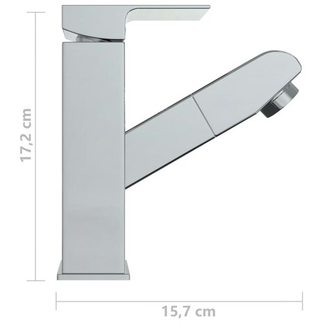 Wastafelkraan met uittrekfunctie 157x172 mm verchroomd  6
