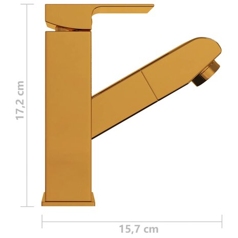 Wastafelkraan met uittrekfunctie 157x172 mm goudkleurig 6