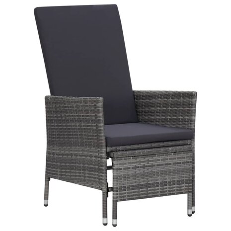 2-delige Loungeset met kussens poly rattan grijs 2