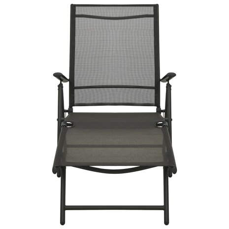 3-delige Loungeset textileen en aluminium zwart 4