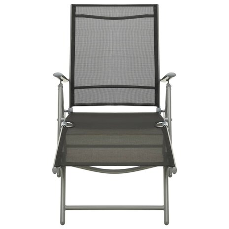 3-delige Loungeset textileen en aluminium zilverkleurig 4