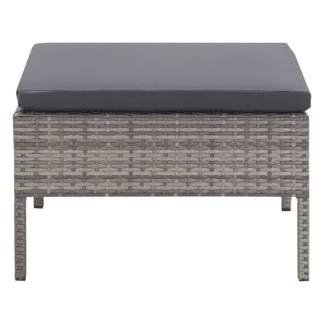 3-delige Loungeset met kussens poly rattan grijs  8