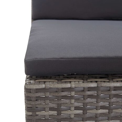 3-delige Loungeset met kussens poly rattan grijs  9