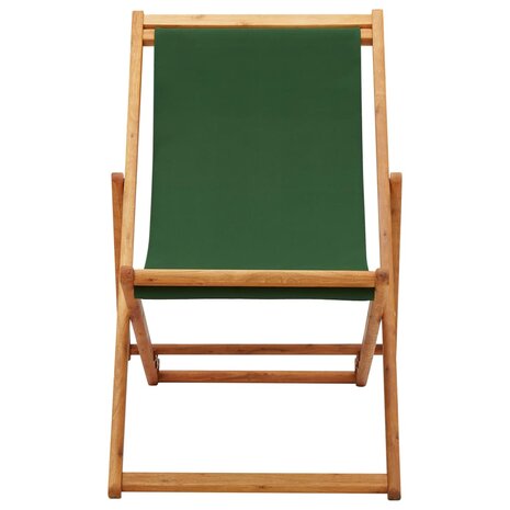 Strandstoel inklapbaar eucalyptushout en stof groen 2