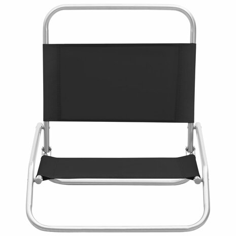 Strandstoelen 2 st inklapbaar stof zwart 3