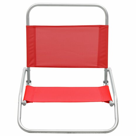 Strandstoelen 2 st inklapbaar stof rood 3