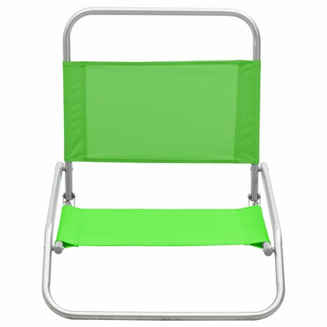 Strandstoelen 2 st inklapbaar stof groen 3