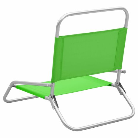 Strandstoelen 2 st inklapbaar stof groen 5