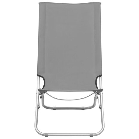 Strandstoelen 2 st inklapbaar stof grijs 3