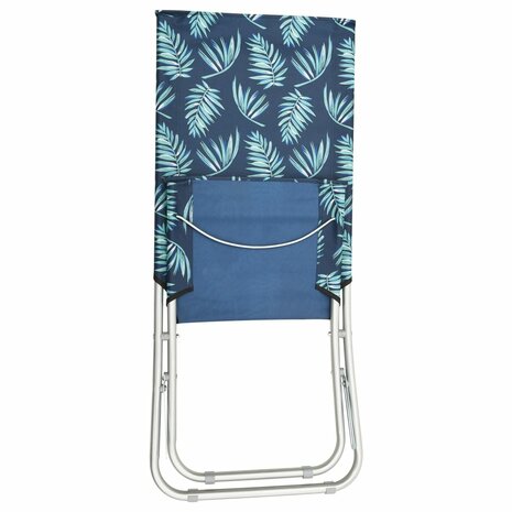 Strandstoelen 2 st inklapbaar bladpatroon stof 6
