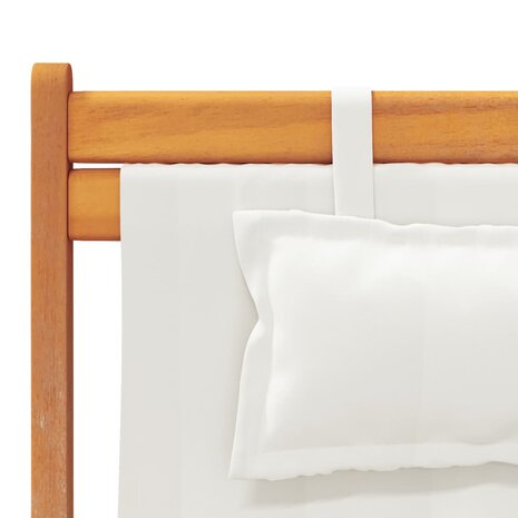 Strandstoelen 2 st inklapbaar stof crèmekleurig 8