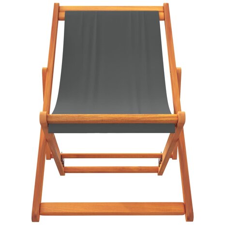 Strandstoelen 2 st inklapbaar stof grijs 4