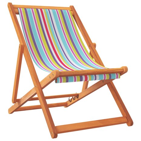 Strandstoelen 2 st inklapbaar stof meerkleurig 3