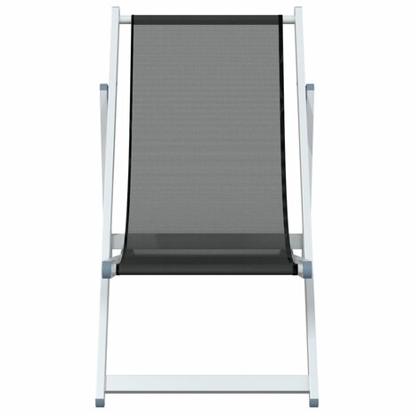 Strandstoelen inklapbaar 2 st aluminium en textileen grijs 4
