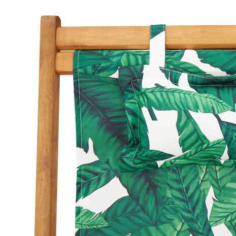 Strandstoel inklapbaar bladpatroon eucalyptushout en stof 9