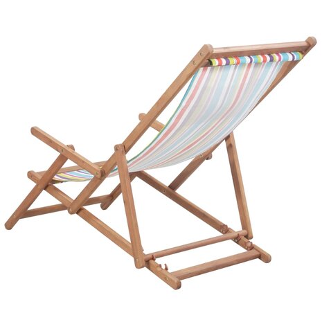 Strandstoel inklapbaar stof en houten frame meerkleurig 3