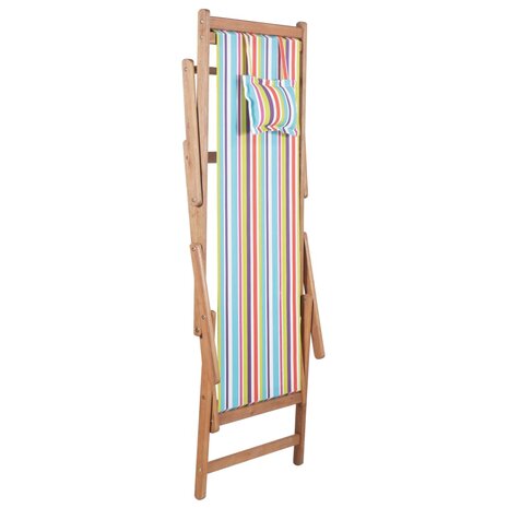 Strandstoel inklapbaar stof en houten frame meerkleurig 4