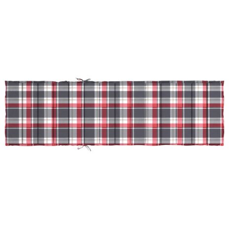Ligbedkussen 200x50x3 cm oxford stof ruitpatroon rood 5