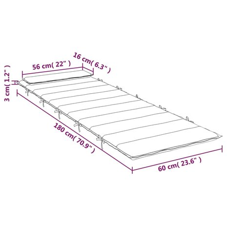 Ligbedkussen 180x60x3 cm oxford stof groen 9
